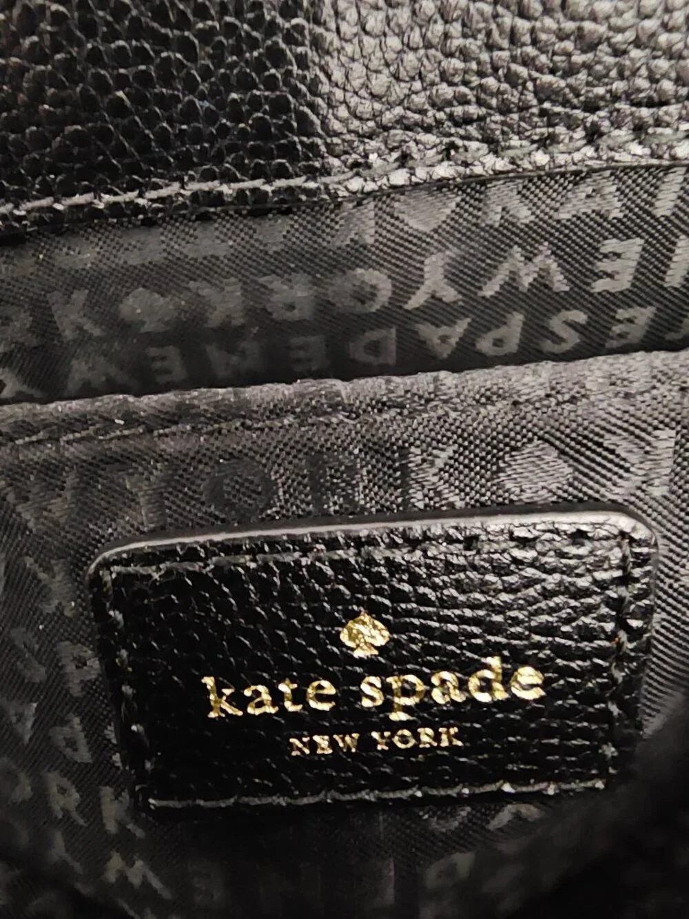 Kate Spade Kailey Patterson Drive Leather Black Saddle Shoulder Bag COA